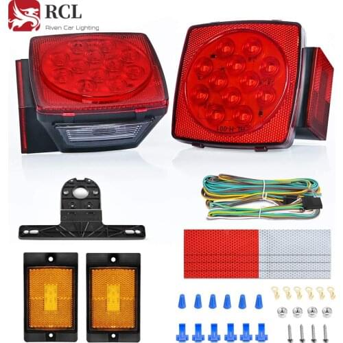 2PCS Trailer LED Brake Light Kit running Turn LED Lighting Waterproof Stop Turn Tail Side Marker License Light Automotive Goods