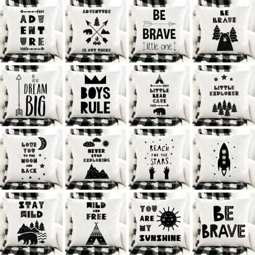 Little Bear Cave White Cushion Cover Animals Throw Pillows Home Decor Jungle Decoration Pillow Cover Drop Shipping