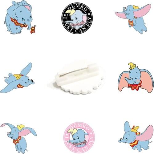 Disney Fashion Brooch Dumbo Pattern Men And Women Clothes Hat Acrylic Epoxy Resin Jewelry Cartoon Brooch Jewelry Accessories