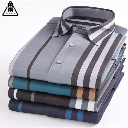 Mens Business Casual Shirt New Product Fashion Long Sleeved Square Collar Striped Shirt Spring Autumn Loose Trend Youth Shirt
