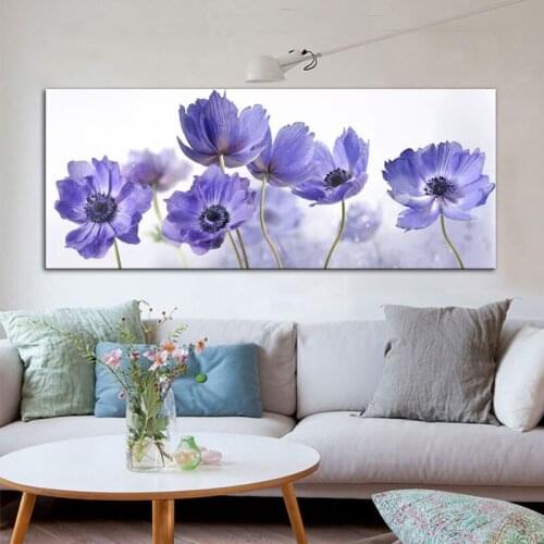 Nordic Wall Decor Purple Flower Paintings Home Picture Flower Poster Large Wall Pictures for Living Room