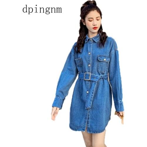 New Solid Turn-down Collar Jean Jacket for Women Loose Casual Blue Fashionable Women Coats Female outwear Denim Feminine