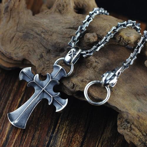 NEW 100% S925 pure silver jewelry handmade cross Man pendant fashionable and heavy pendant for Man Necklaces and pendants