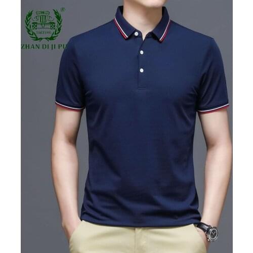 Polo Shirt Mens Stripe Cotton Business Short Sleeve Polo Shirts Male Summer Casual Slim Comfortable Mens Tops Camisa Masculina