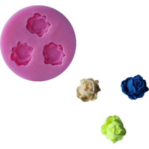 Three flowers silicone chocolate mold jelly pudding mold C037