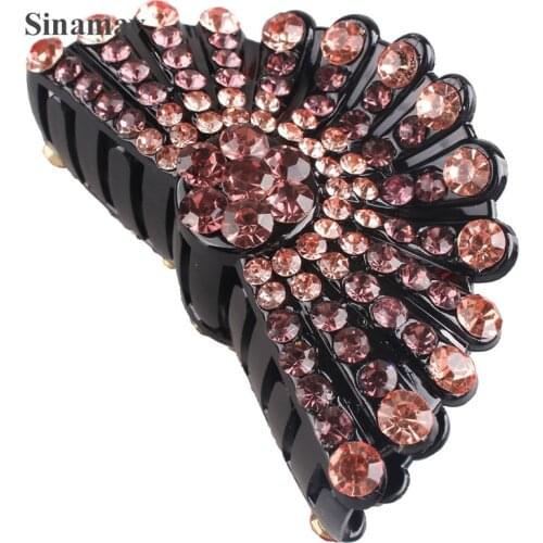 Rhinestones Women Shining Big Hair Comb Full Crystal Hair Accessories Barrette Hair Pins Ladies Spring Headwear