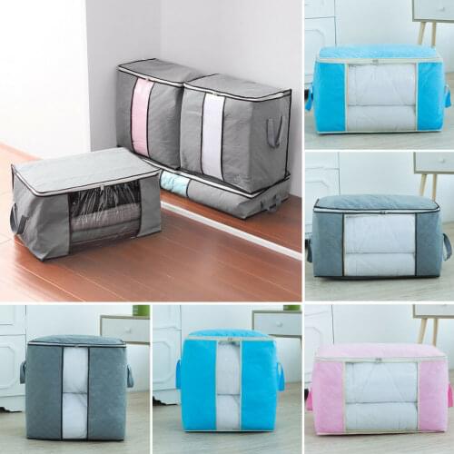 Heavy Duty Large Clothes Quilt Blanket Storage Bag Non-woven Fabric Foldable Organizer Zipper Box