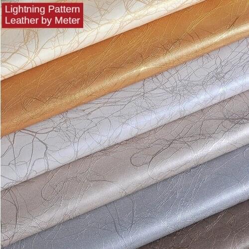 Lightning Pattern Faux Leather Fabric By The Meter Per for Furniture Sofa Cover Chair Background Wall Car Upholstery Sewing Pu