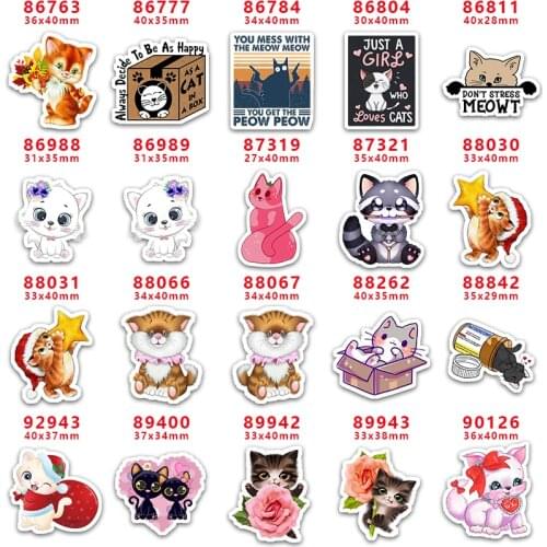 DIY Craft Supplies Sewing Accessories Cartoon Cat Printed Planar Resins Mold 30 Pieces. PR-86763