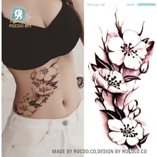 Waterproof Sexy Make Up Body Art Temporary Tattoo Stickers Chinese Orchid Water Transfer fake tatto Flash Tattoo for girl