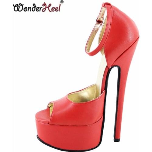 Wonderheel real leader pump EXTREME high HEEL 20cm stilleto heel with platform women Peep toe pump Sexy fetish fashion show pump