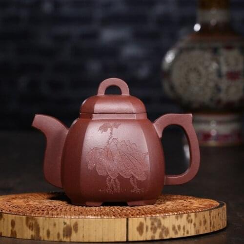 Yixing famous quality goods are recommended lam eight side ore purple clay teapot Angle four penghu-glance all handmade