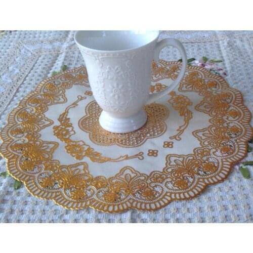 YJ-733C white Diameter 30cm PVC Mat for plate bowl table hotel dining cushion ashtray vase Place mats/Waterproof(6 pieces/lot)