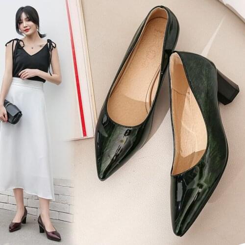 YQBTDL Pu Patent Leather Summer Daily Women Shoes High Heel Green Wine Red Ladies Pumps Slip on Pointed Toe Sexy Heels 2020 New