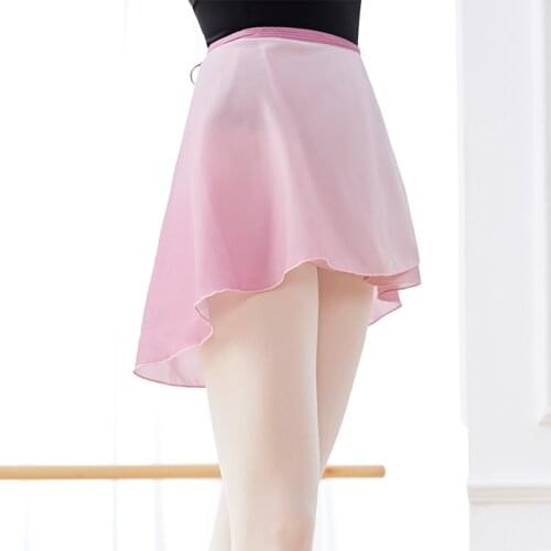 Women Gradient Dance Chiffon Skirts Ballet Dance Costumes Adult Tie Up Mini Short Dance Wear For Dancing