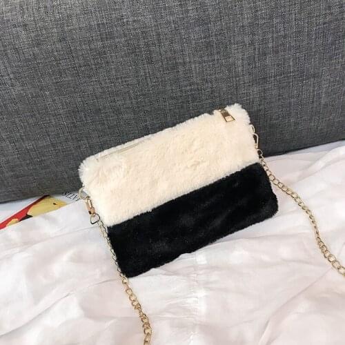 Winter Womens Shoulder Bag Fashion New Envelope Bag Faux Fur Discount Crossbody Shopping Wallet 2019 Color Matching bags