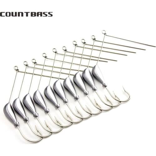 10pcs COUNTBASS 1/8oz 1/4oz 3/8oz 1/2oz Unpainted Spinner Bait with VMC Hook, DIY Freshwater Fishing Lures, Tackle Craft