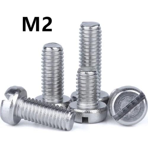 200pcs/lot M2x5/6/8/10/12/14/16/18/20mm DIN84 GB65 Stainless steel cheese head slotted screw groving machine screws
