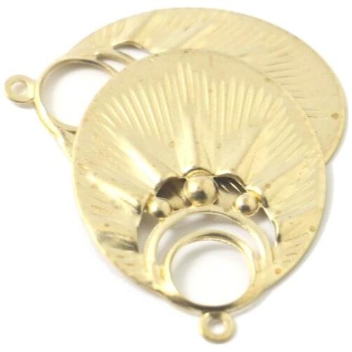 35.4*26.1mm Single Hanging Crumpled Shaped Hollow Oval Copper Earring Pendant Jewelry DIY Jewelry Accessories