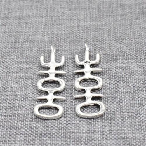 4pcs of 925 Sterling Silver Chinese Happy Happiness Charms for Wedding Jewelry