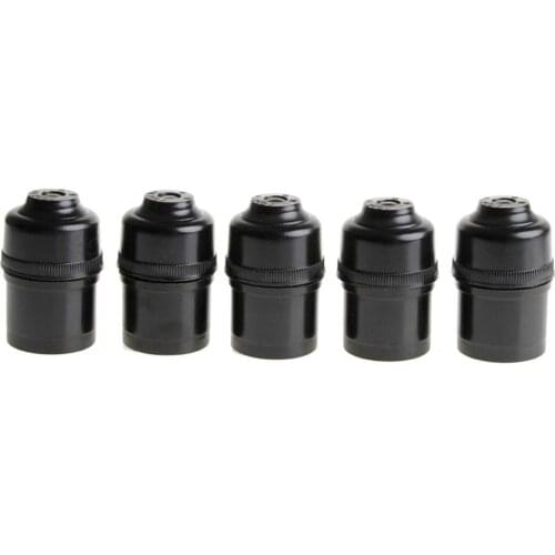 5pcs Black E27 Light Bulb Lamp Holder Base Pendant Screw Cap Socket 250V 4A AXYC
