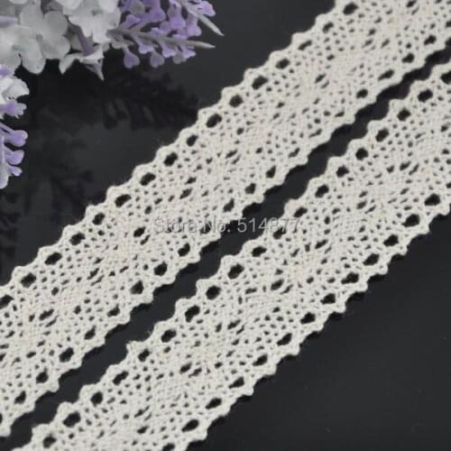 5Y 1" White embroidered cotton trimming Appliques wedding craft cloth L102