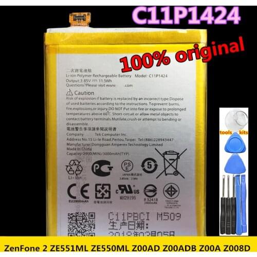 New High Quality 3000mAh C11P1424 Battery For ASUS Zenfone2 Zenfone 2 ZE550 ML Z008D ZE550ML ZE551ML Z00AD Z00ADB Z00A Batteries