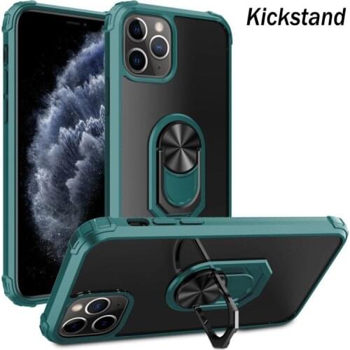 Case For iPhone 11 Pro XR X XS MAX SE 2020 Cover Transparent Armor Magnetic Holder Ring Military Case For iPhone 12 7 8 6S Plus