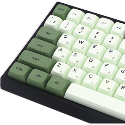 124keys Maccha color PBT keyboard cover is similar to the XDA configuration with the Cherry MX Matcha mechanical keyboard switch