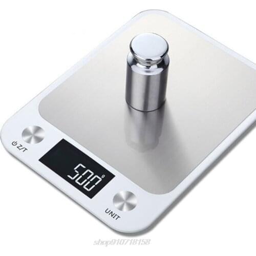 Digital Kitchen Scale Weighing Food Health Diet Measuring Scales LCD Display Stainless Steel Electronic Scale J15 21 Dropship