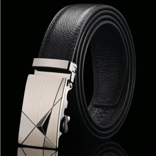CKMN Brand Fashion Mens Automatic Buckle Black Genuine Leather Trouser belt High Quality Male Luxury Leather Strap Hot Sale