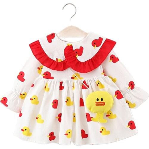 Kids Dresses Girls Clothing Spring Autumn for Toddler Outfits Long Dot Sleevel Bow Cotton Baby Girls Dress