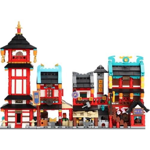 City creator Chinese style ancient architecture Zhu Que Jie Chang Le Fang DIY Model Building Blocks Bricks Toys Gifts
