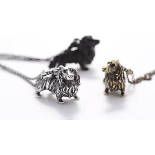 Best gift Antique Silver/Antique Bronze/Gun Black Dachshund Necklace Animal Unique Retro Jewelry for young man and women