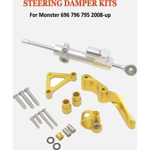 Motorcycle Modified Steering Damper Stabilizer Mounting Bracket Support Kit For Ducati Monster 696 2008-up