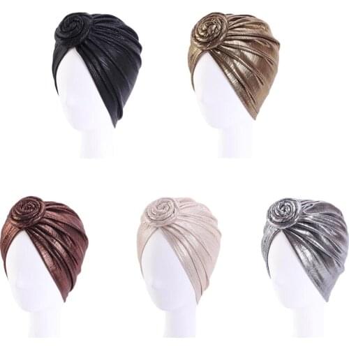 Muslim Women Turban Hat Knot Twist Turban African Headwrap Ladies Hair Accessories India Hat Chemo Cap Arab Beanies Skullies Cap