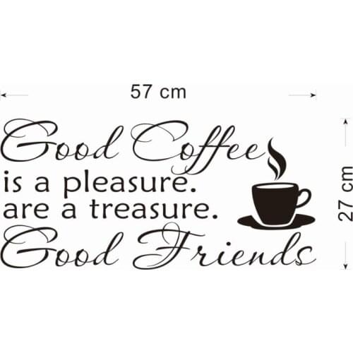 Living room Wall Sticker Letter Removable Art Vinyl Mural Home Room good coffee Vinyl Decal Transfer Vintage Decor Quote Art