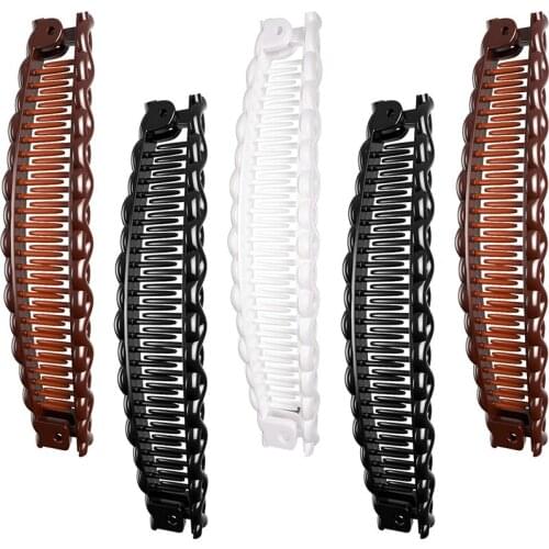 New Solid Color Hair Claws Banana Hair Clip Barrettes Hairpins Hair Accessories For Women Girls Ponytail Hoder Hair Clamp T0715