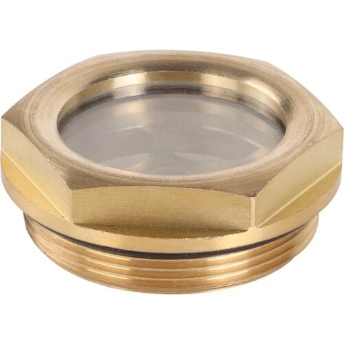 1/4" 3/8" 1/2" 3/4" 1" 1-1/4" BSP Male Thread Brass Hex Head Oil Level Sight Glass Window For Air Compressor Machine Tool