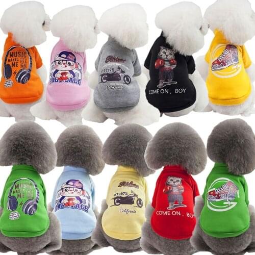 Autumn Winter Warm Pet Dog Clothes Sweatshirt for Small Medium Dogs Pets Outfit Soft Cartoon Cute Jacket Coat Clothing S-2XL