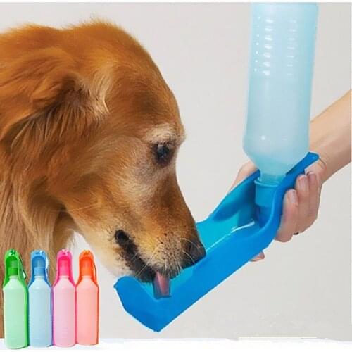 250ml Pet Dog Water Bottle Outdoor Travel Portable Pets Cap Feed Drinking Bowl Automatic Water Feeder Perro Gatos Acessorios