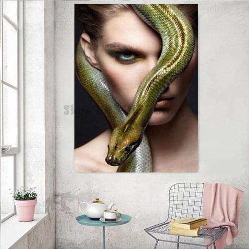 Full,square round Diamond Embroidery Beauty and Snake,5D,diy,Diamond Painting portrait Cross-Stitch,kits,Diamond Mosaic,3dGG4743