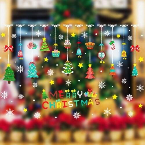 Merry Christmas home decor wall sticker window sticker snowflake tree window stickers Christmas wall stickers for kids rooms