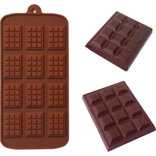 1pcs Silicone Mold 12 Even Chocolate Mold Fondant Molds DIY Candy Bar Mould Cake Decoration Tools Kitchen Baking Accessories
