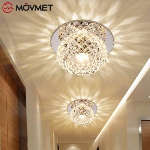 LED Ceiling Lamp Crystal Modern Ceiling Lights for Indoor Livingroom Corridor Aisle Diningroom Iron Decorative Embedded Romantic