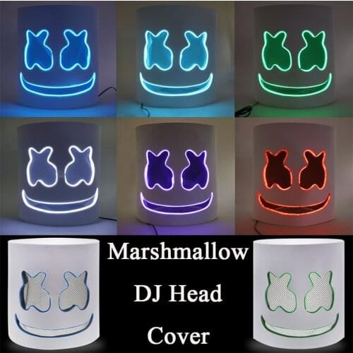 DIY EVA DJ LED Luminous Helmet Mask Cosplay Prop Halloween Mask Full Face Cosplay Props Carnival Party Bar Masks