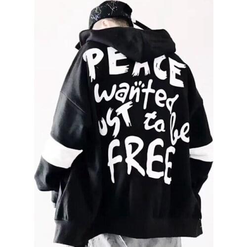 Couple Oversize Hip Hop Hoodies Letter Printing Loose Sweatshirts Fashion Harajuku Style Streetwear Autumn Hooded Cotton Outwear