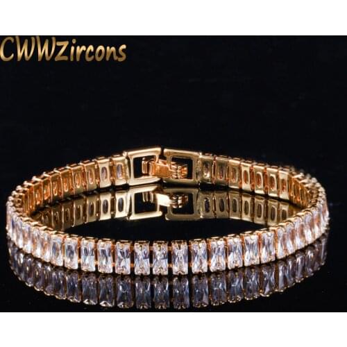 CWWZircons High Quality Cubic Zirconia Stones Luxury Yellow Gold Dubai Jewelry Wrap Bracelet for Women Wedding Party Gift CB029