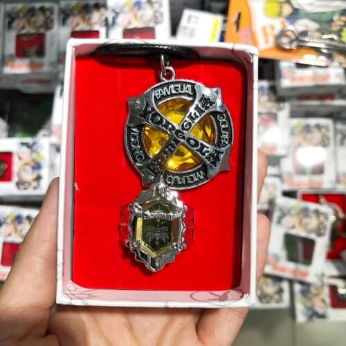 Anime Hitman Reborn Yellow Necklace & Ring Fashion Men womens pendant accessories for Gift