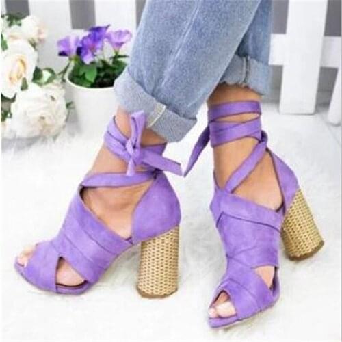Women Pumps Ankle Cross Strap Sandals Shoes Woman Ladies Pointed Toe 2019 High Heels Dress Party Shoes Zapatos Mujer